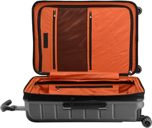 Vista 9 de Traveler's Choice Silverwood II Hardside Expandable Spinner, Gray-Out of Stock, 30" Checked Luggage