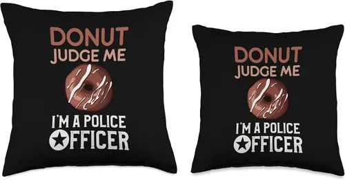 Vista 3 de Police Academy Graduation Clothing Store Company Police Academy Graduation-Funny Donut Judge Me - Almohada de graduación, 16 x 16 pulgadas