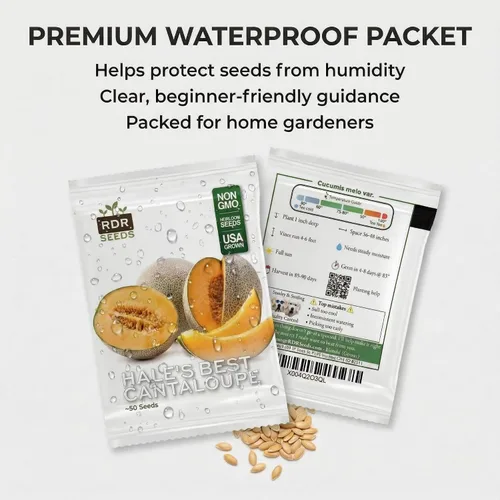Vista 7 de 50 Hale's Best Cantaloupe Seeds for Planting - Sweet Aromatic Heirloom, Non-GMO, USA Grown by RDR Seeds