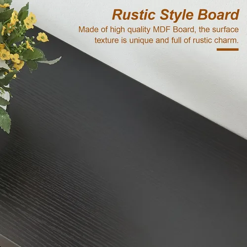 Vista 6 de HOMISSUE - Mesa de café, mesa de café rústica rectangular con almacenamiento de 2 niveles, mesa central de madera de ingeniería con estantes