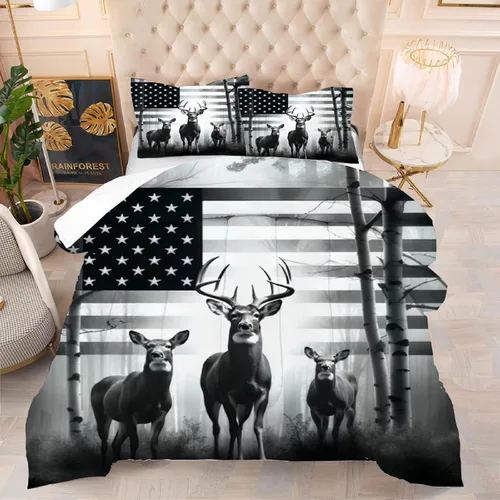 Vista 58 de kxry Juego de edredón de 250 años de Estados Unidos, tamaño individual, ropa de cama vintage de estatua de la libertad y bandera estadounidense