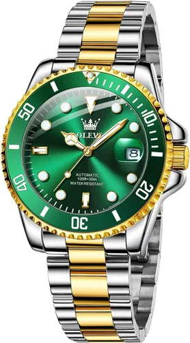 Vista 15 de OLEVS Relojes para hombre de acero inoxidable con cronógrafo, reloj de pulsera grande analógico de cuarzo, relojes de vestir impermeables de moda
