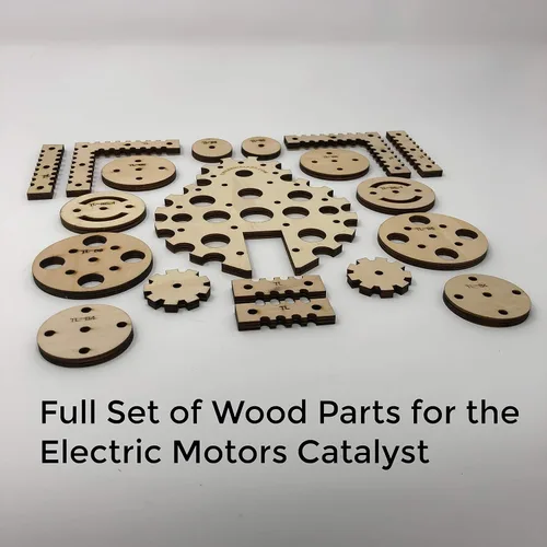 Vista 3 de Paquete de piezas de madera Juego completo de piezas de madera para el kit STEM Catalyst de motores eléctricos