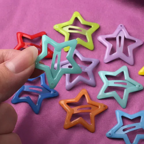 Vista 3 de Pinzas de pelo coloridas y luminosas para niñas, pinzas pequeñas para el cabello para niños, pinzas de estrellas que brillan en la oscuridad, pinzas
