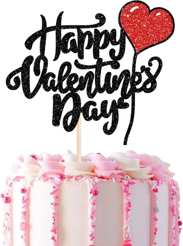 Vista 34 de Rsstarxi Paquete de 24 adornos para cupcakes para el día de San Valentín, con purpurina roja, dulce amor, para cupcakes, decoración de San Valentín