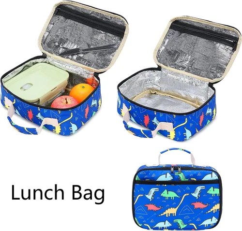 Vista 6 de CAMTOP - Conjunto de mochila y lonchera con estampados divertidos para niños de preescolar y primaria 6155