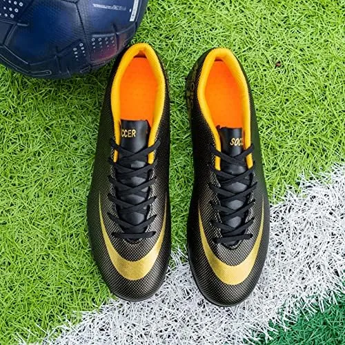 Vista 5 de Zquaus Zapatos de fútbol para hombre, zapatos de fútbol profesionales de caña baja, transpirables, para interiores y exteriores, TFAG
