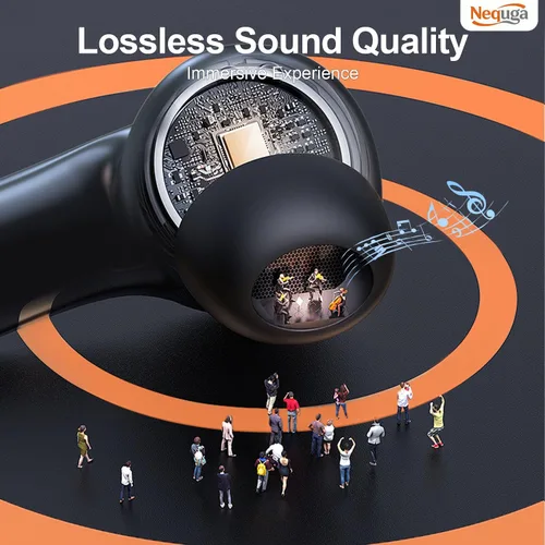 Vista 3 de Auriculares inalámbricos Bluetooth, auriculares de reproducción de 50 horas con micrófono, funda de carga con pantalla digital LED, IPX7