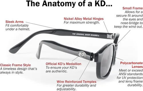 Vista 20 de Lentes para sol de motociclista Original KD's, de Pacific Coast