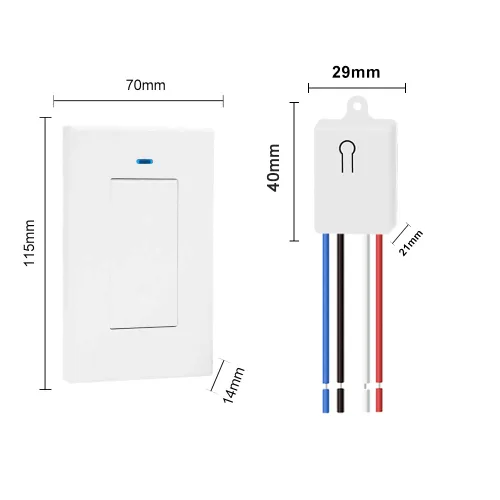 Vista 8 de QIACHIP Kit de mini receptor, rango RF de 100 pies, interruptor de luz de pared inalámbrico AC 110 V 120 V, sin cableado, no requiere WiFi
