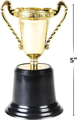 Vista 2 de Trofeo de plástico dorado de 5 pulgadas de Rinco Educational Products, Dorado