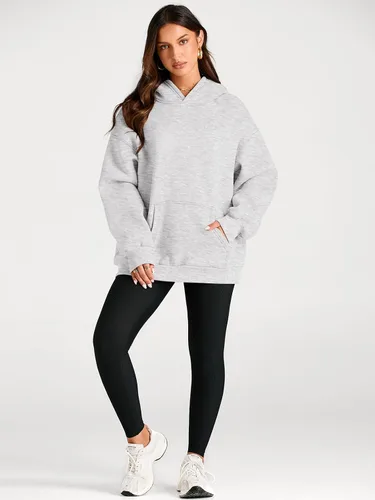 Vista 119 de Trendy Queen - Sudaderas extragrandes con capucha para mujer, suéteres de manga larga, sin botones, de vellón, de otoño, ropa de invierno