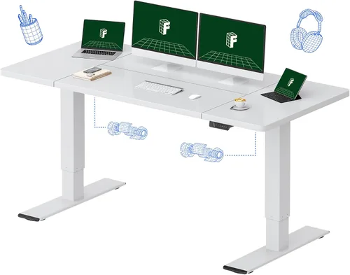 Vista 38 de FLEXISPOT Escritorio Eléctrico de Pie de Una Pieza, 40 x 24 Pulgadas Escritorio Ajustable con Superficie Sin Costuras, Controlador de Memoria