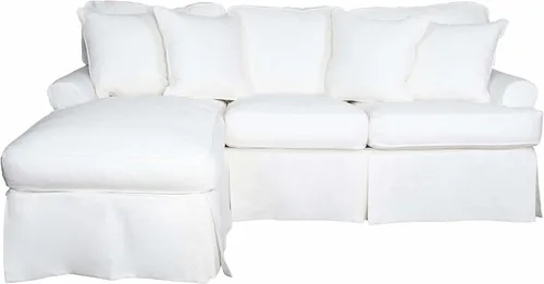 Vista 2 de Sunset Trading Horizon - Tumbona cubierta deslizante, sofá cama blanco, pequeño