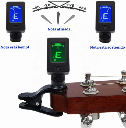 Vista 4 de Cejilla de guitarra con afinador, afinador de clip, accesorios de guitarra, ukelele eléctrico acústico y más