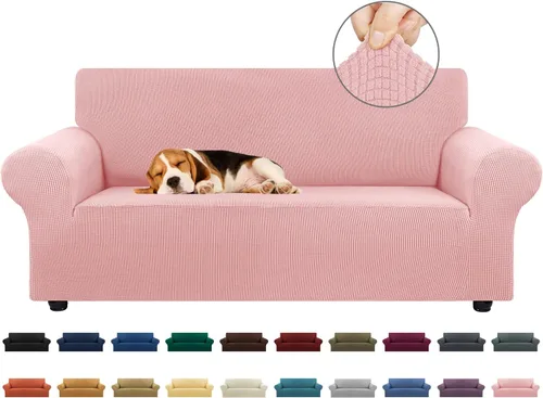 Vista 88 de KEKUOU Funda elástica para sofá biplaza, funda de sofá para sofá de 2 cojines (55-78 pulgadas), protector de muebles con parte inferior elástica