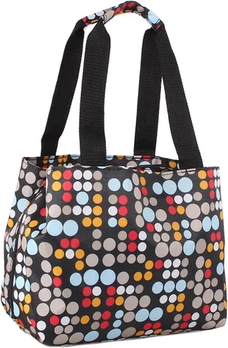 Vista 3 de Nicole Miller Bolsa de Almuerzo Aislada Tote – Hielera Bolsa de Hielo Abierta Lonchera para Comida con Soporte para Botellas de Bebidas