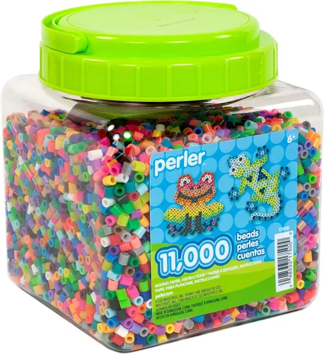 Vista 3 de Perler Cuentas surtidas de fusibles multicolor para manualidades infantiles, 11000 piezas