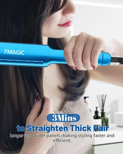 Vista 2 de 7MAGIC Nano Titanium - Plancha de pelo de 1.7 pulgadas para cabello grueso Azul
