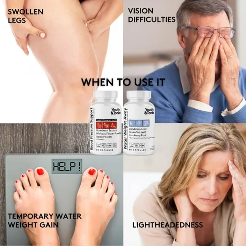 Vista 2 de Youth & Tonic Pastillas diarias de peso de agua y suplementos de apoyo para la presión arterial/diuréticos naturales para retención de agua