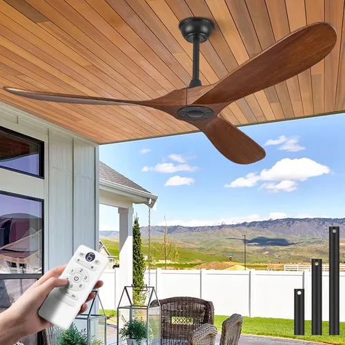 Vista 16 de Ventiladores de techo ABZ sin luces - Ventiladores de techo modernos de 52 pulgadas sin luces con control remoto, ventiladores de techo de 3 aspas