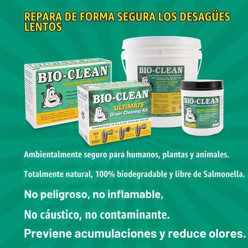 Vista 4 de Bio-clean Antiséptico antibacteriano para drenaje (2 lb)
