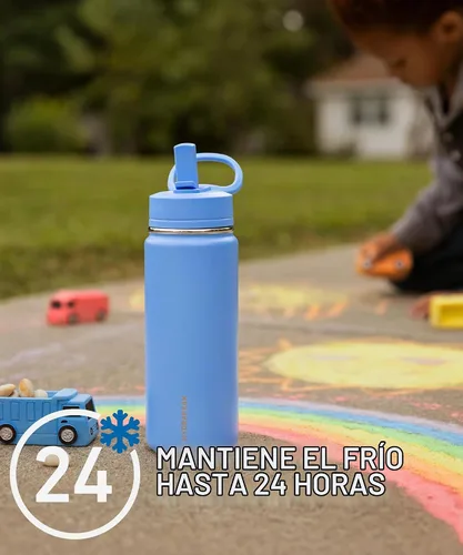 Vista 9 de Hydrapeak Mini botella de agua de 20 onzas con tapa con popote, aislamiento de doble pared de acero inoxidable Botella a prueba de fugas y Alpine