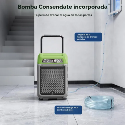 Vista 2 de ALORAIR Deshumidificador comercial de 170 PPD con la bomba, LGR para uso Verde claro
