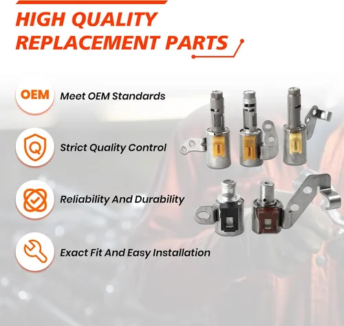 Vista 4 de Kit de solenoide de transmisión CVT de 5 piezas, compatible con ES300 RAV4 Camry Highlander Solara Celica, válvula de solenoides de transmisión