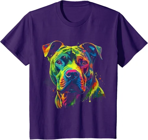 Vista 3 de Pit Bull Mom Dog Lover - Camiseta artística para mujer, Negro