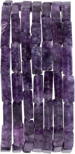 Vista 10 de Cuentas de tubo rectangular de jade africano natural, 0.157 x 0.512 in, 15.0 in/str sueltas semi piedras preciosas para hacer pulseras, collares