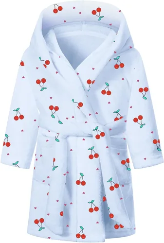 Vista 12 de Batas con Capucha de Forro Polar para Niñas, Bata de Baño Suave Premium Mullida para Niños para Regalos, 2-12 Años Lavanda