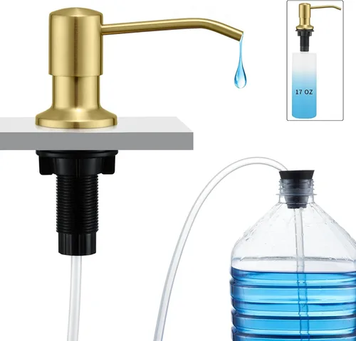 Vista 9 de CREA Dispensador de jabón para platos para fregadero de cocina, juego de dispensador de jabón de cocina integrado con tubo de 39 pulgadas, botella