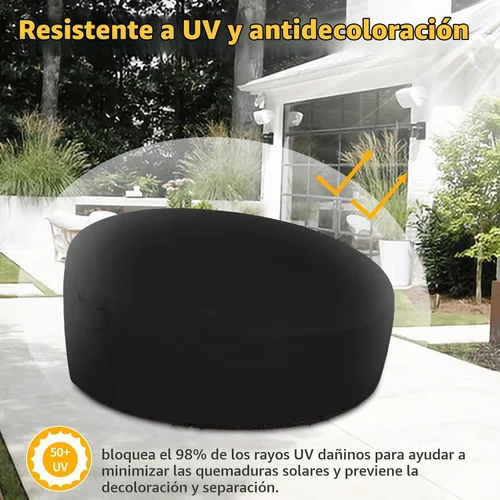 Vista 4 de Easy-Going Funda para día de patio resistente de 600D para exteriores, redonda de 75 pulgadas, con resistencia a rayos UV, funda para sofá de patio