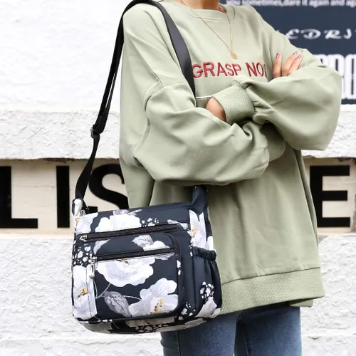 Vista 6 de DENGSHANYANG Bolsos cruzados para mujer, bolso de hombro, bolso de mano, múltiples bolsillos, bolso de mensajero de nailon