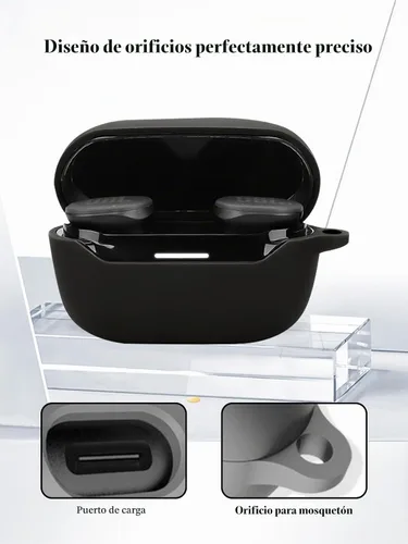 Vista 5 de Funda para JBL Endurance Race 2 True Wireless in Ear Earbuds, protección suave, a prueba de golpes, funda de silicona BOVUGAC con llavero, kit