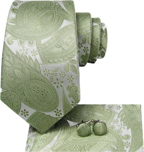 Vista 230 de Dubulle Corbata tejida de cachemira para hombre y gemelos de pañuelo para hombre, conjunto de gemelos para boda formal y negocios