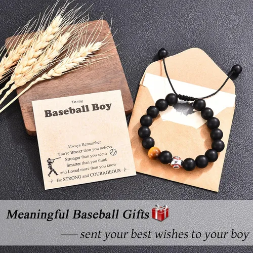 Vista 6 de IKIATY Pulsera de fútbol, béisbol, baloncesto, fútbol, regalos para adolescentes, niños, jugadores, hijos, nietos, sobrinos, amigos, hermano