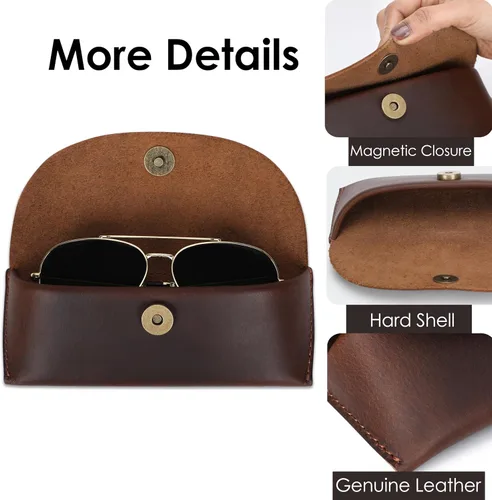 Vista 2 de The Antiq Cubierta de gafas de sol, funda de cuero para gafas de sol, cubierta para gafas de sol, funda para gafas de lectura y estuche