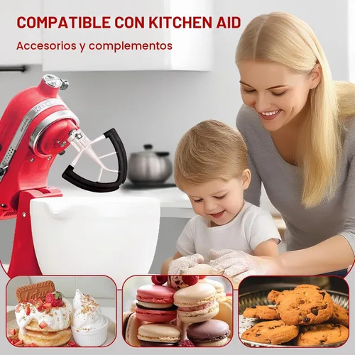 Vista 5 de Flex Edge Beater for Kitchenaid 4.5/5 Qt Tilt-Head Mixer – Flexible Silicone Edge Paddle, Auto-Scrape Bowl Scraper, Dishwasher Safe– For Kitchenaid