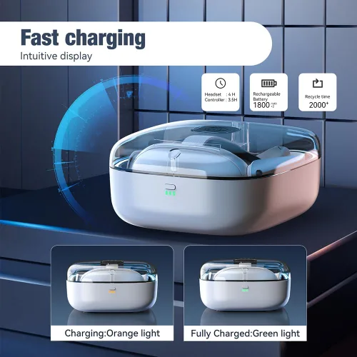 Vista 5 de ANKICK VR Headset Charging Dock Fit for Meta Quest 3, Headset and Controller Fast Charger Station Base, RGB Headset Display Holder with LED Light