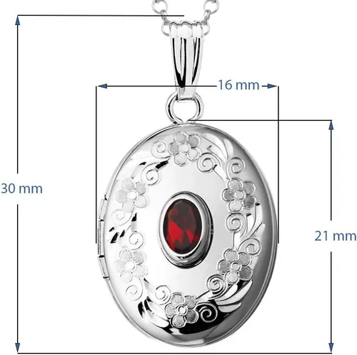 Vista 2 de Finejewelers - Collar con colgante de piedra de nacimiento de plata de ley