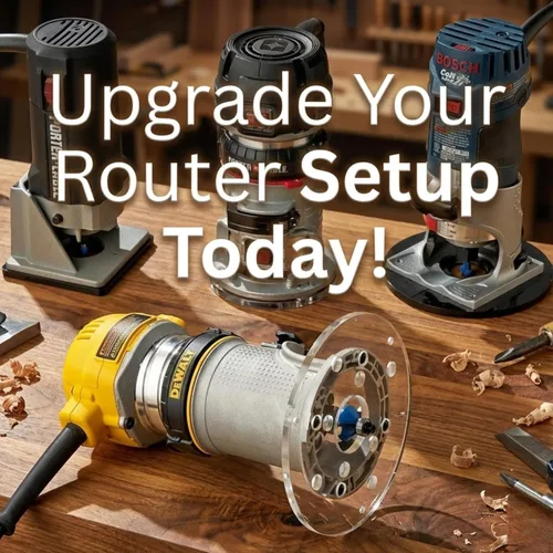 Vista 4 de Rockler Mesa de Router de Recorte – Mesa de Router Ajustable con Agujeros Pre-perforados en la Parte Posterior - Mesa de Router con Protector