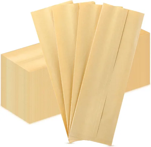 Vista 8 de Zhehao 200 bolsas de papel kraft, bolsas de churro, fundas de grasa para utensilios resistentes, cubiertos, galletas, panadería, dulces (negro)