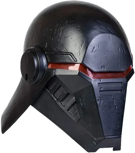 Vista 3 de Evere - Casco de cosplay de Halloween Deluxe, máscara de resina para toda la cabeza, utilería de cosplay, para interpretar roles, coleccionable Negro