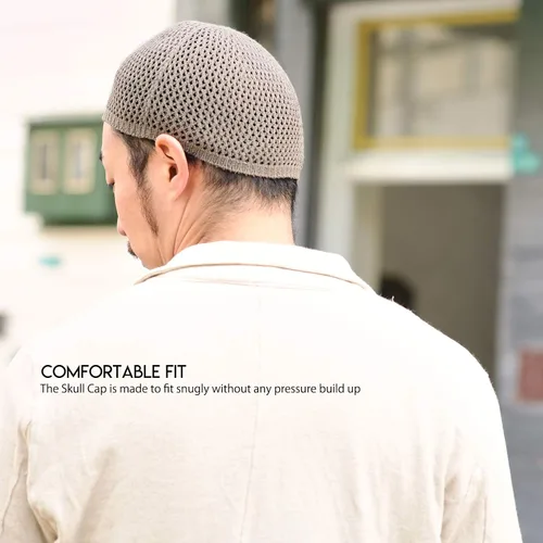 Vista 5 de CHARM Gorro Kufi de seda para hombre hecho a mano en Japón elástico