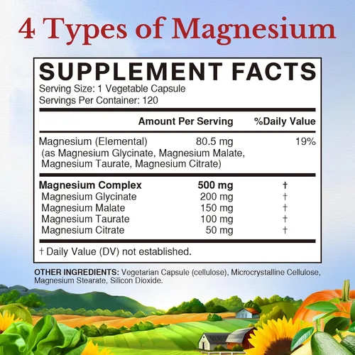 Vista 7 de Vitalitown Suplemento Complejo de Magnesio 500mg y Complejo de Vitamina C 1000mg