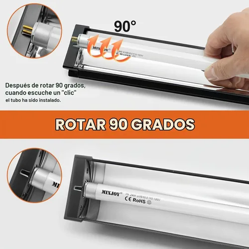 Vista 8 de MIXJOY T5 HO UVB Kit de luz de reptil, 22 pulgadas, 24 W, 10.0 bombilla