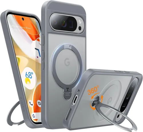 Vista 13 de TORRAS Soporte magnético giratorio de 360 grados para funda de Google Pixel 9 Pro XL, protección contra caídas de grado militar de 12 pies