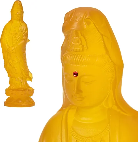 Vista 10 de Estatua de resina de Guan Yin – Quan Yin hecha a mano, Kwan Yin, Quan Am, Kuan Yin, Estatua de Guanyin para altar de meditación, estatua de Buda